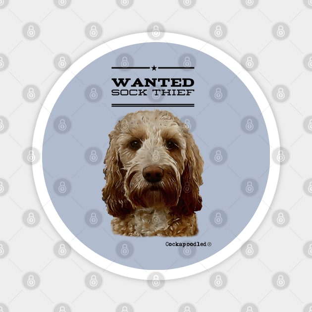 Cockapoo / Doodle Dog Sock Thief Magnet by WoofnDoodle 